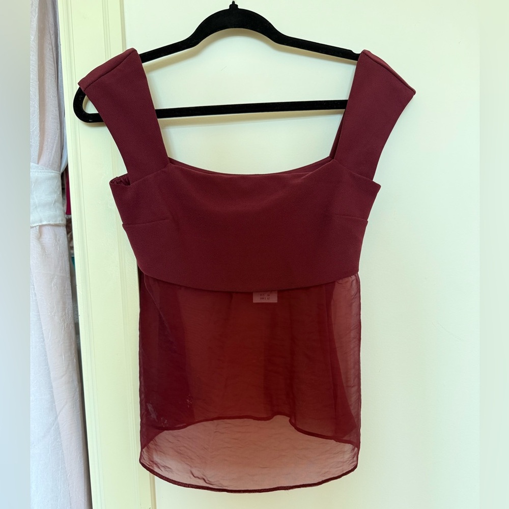 new abercrombie & fitch blouse top going-out chic aesthetic burgundy feminine